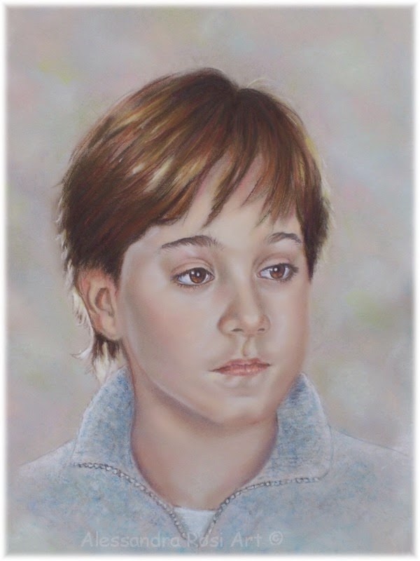 boy's portrait painting, painted child's portrait, hand painted custom child portrait