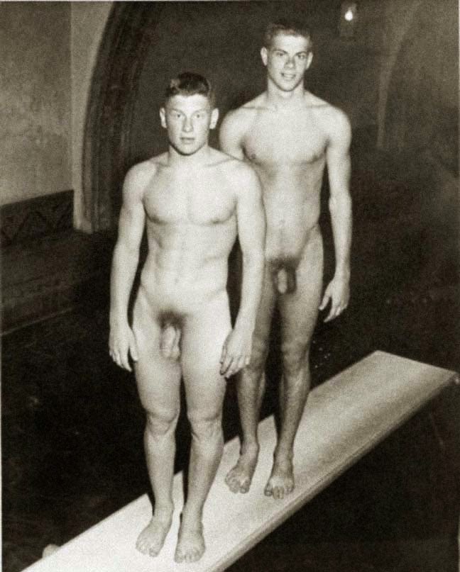 Vintage ymca nude swimming male. 