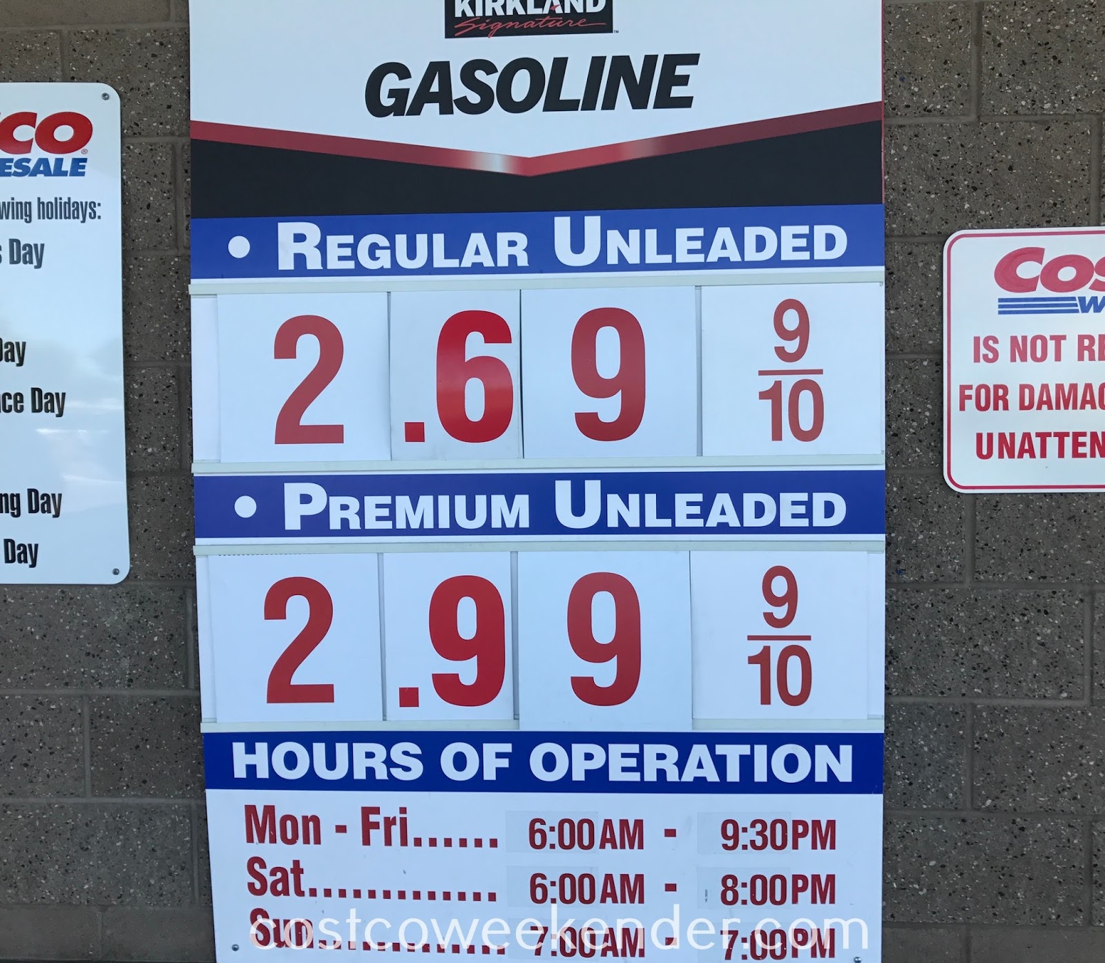 Current Costco Gas Prices (July 16, 2017 Redwood City, CA) Costco