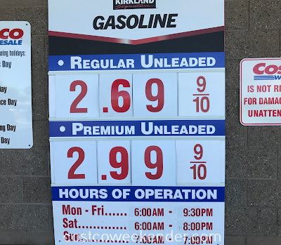 Costco gas for July 16, 2017 at Redwood City, CA
