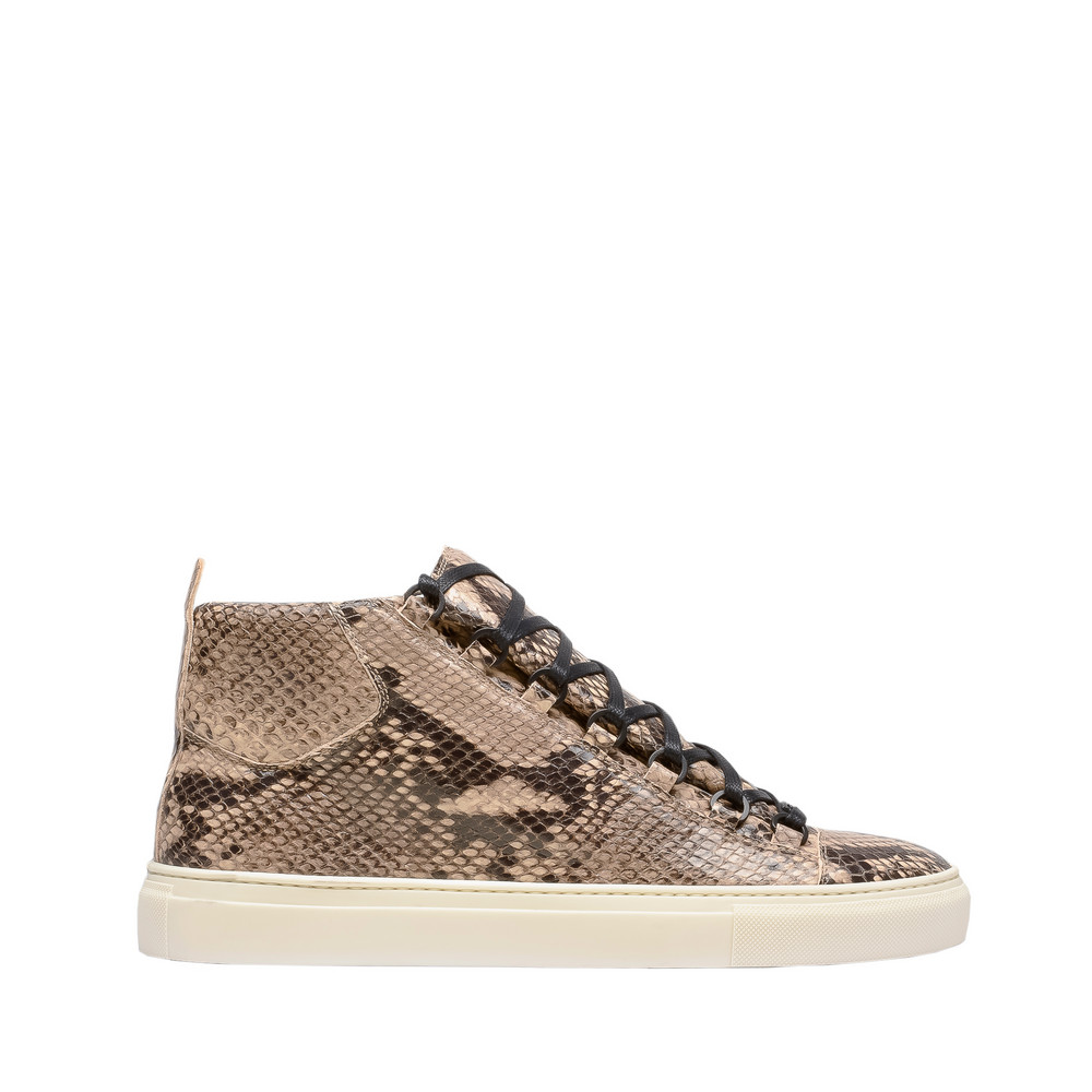 Primed In Python: Balenciaga Beige Naturel Arena Sneakers | SHOEOGRAPHY