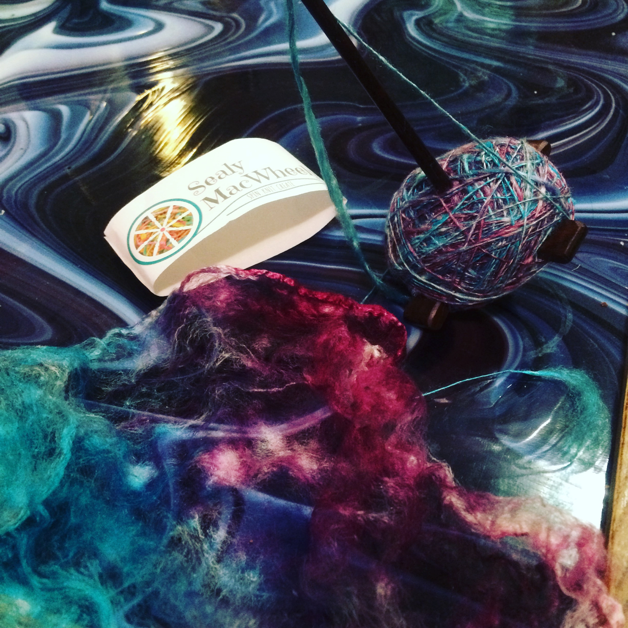 Stitchin' Bints Spindle spinning silk hankies / mawatas