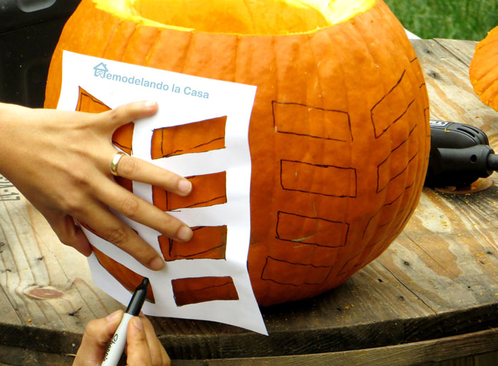 carving a pumpkin for halloween