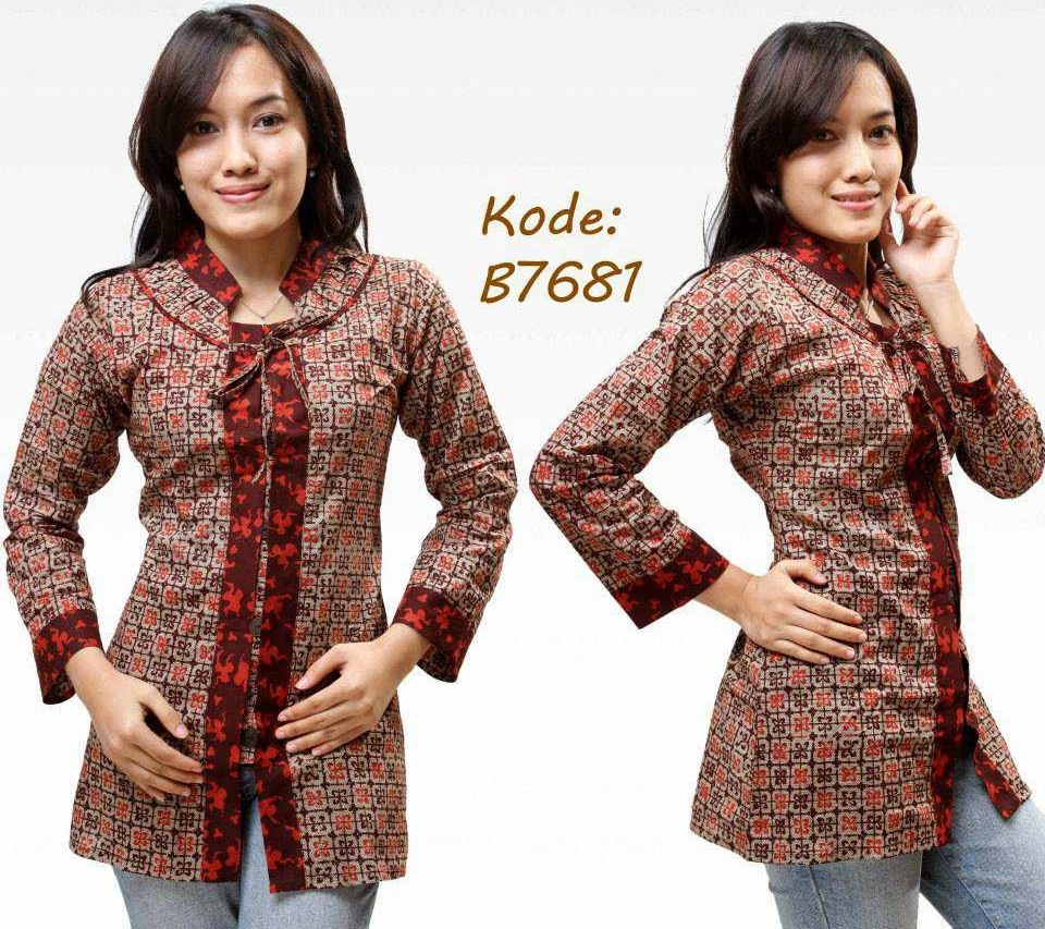 50 Model Baju Batik Kantor  Wanita Modern Terbaik Model  