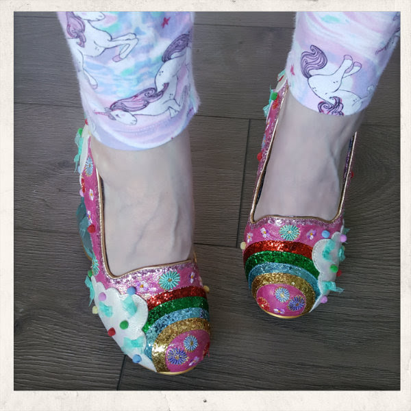 wearing irregular choice pink rainbow shoes wearing irregular choice pink rainbow shoes