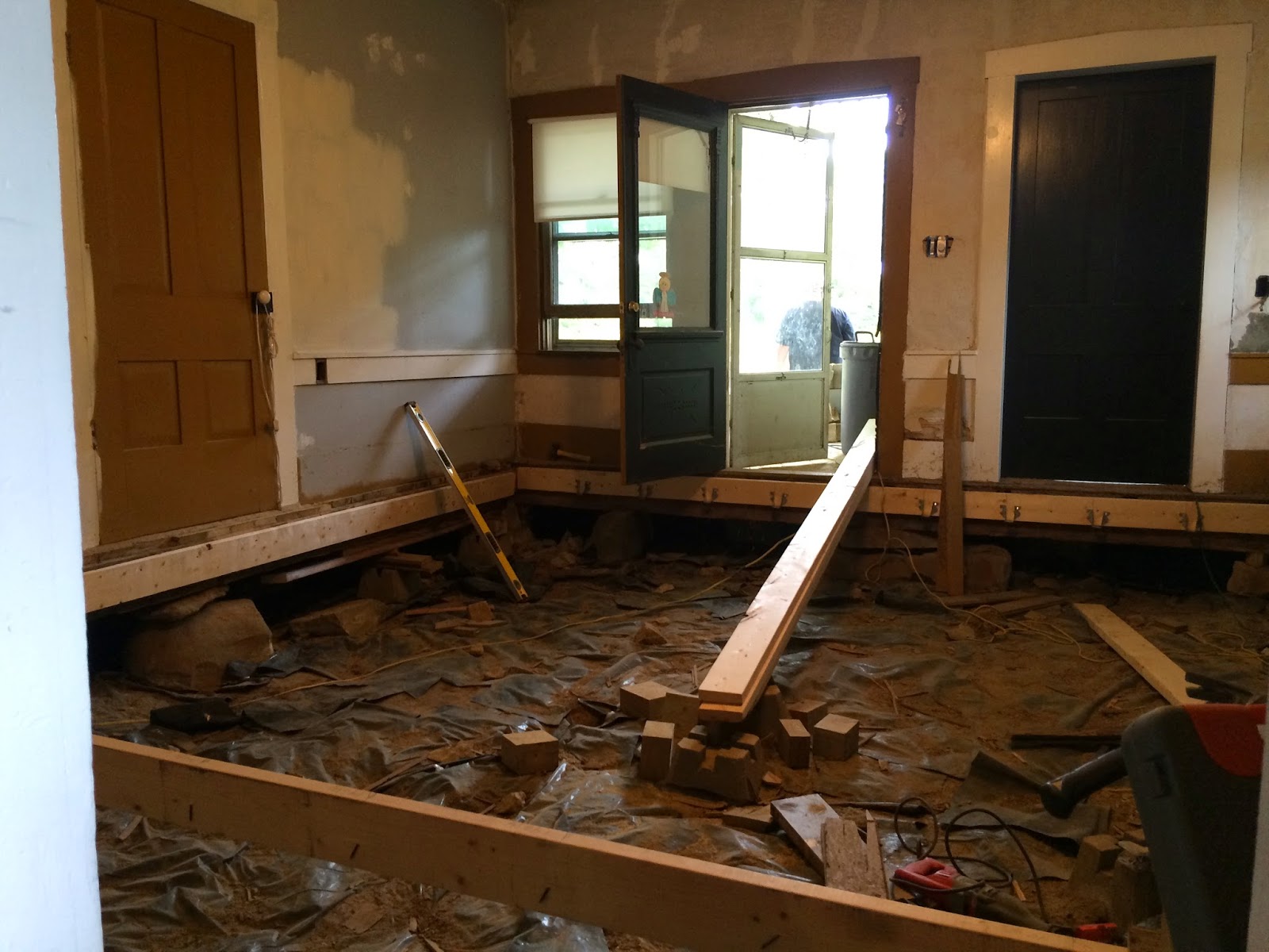 Historic Farmhouse Renovation No Living Room Floor? No Problem!