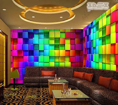 3D effect wallpaper designs for walls of living room