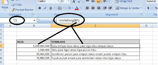 Tutorial Microsoft Excel Kuintasi dengan angka terbilang