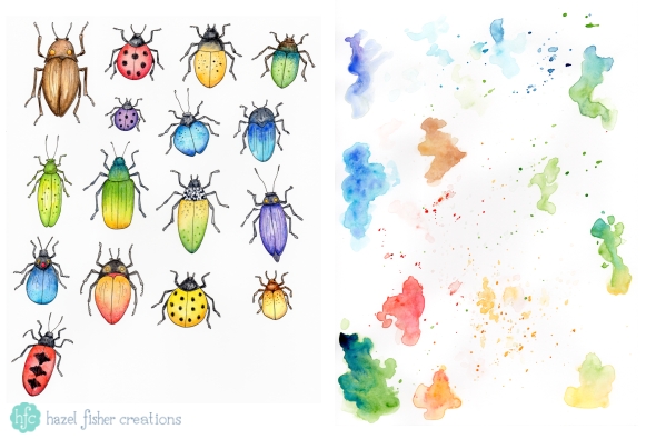 My Entry to Spoonflowers Whimsical Watercolour Insects Challenge by Hazel Fisher Creations. Sketchbook page work in progress. My Entry to Spoonflowers Whimsical Watercolour Insects Challenge by Hazel Fisher Creations. Watercolour and pen illustrations. Sketchbook page work in progress.