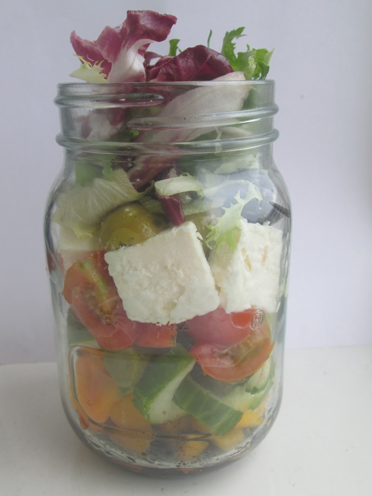 The Flaming Potato Mason (jam) jar salad