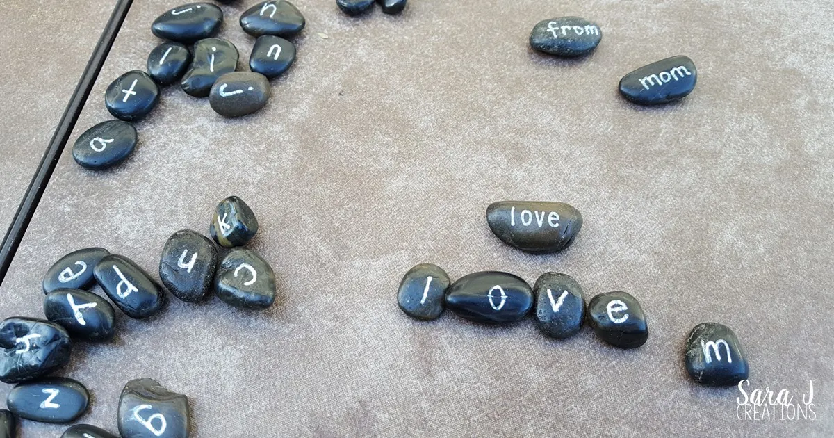Sight word rocks are an inexpensive activity to practice sight words and the alphabet.  Such a great hands on activity for preschool, kindergarten and even first or second grade.