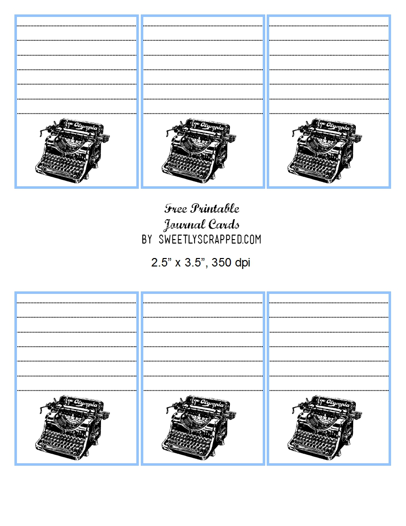 Sweetly Scrapped Free Printable Journal Cards