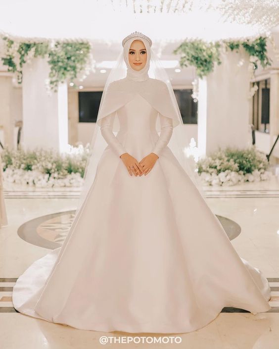 فساتين زفاف بسيطة للمحجبات لعام 2019 فساتين سواريه, فساتين زفاف للمحجبات, فساتين محجبات, فساتين بسيطة