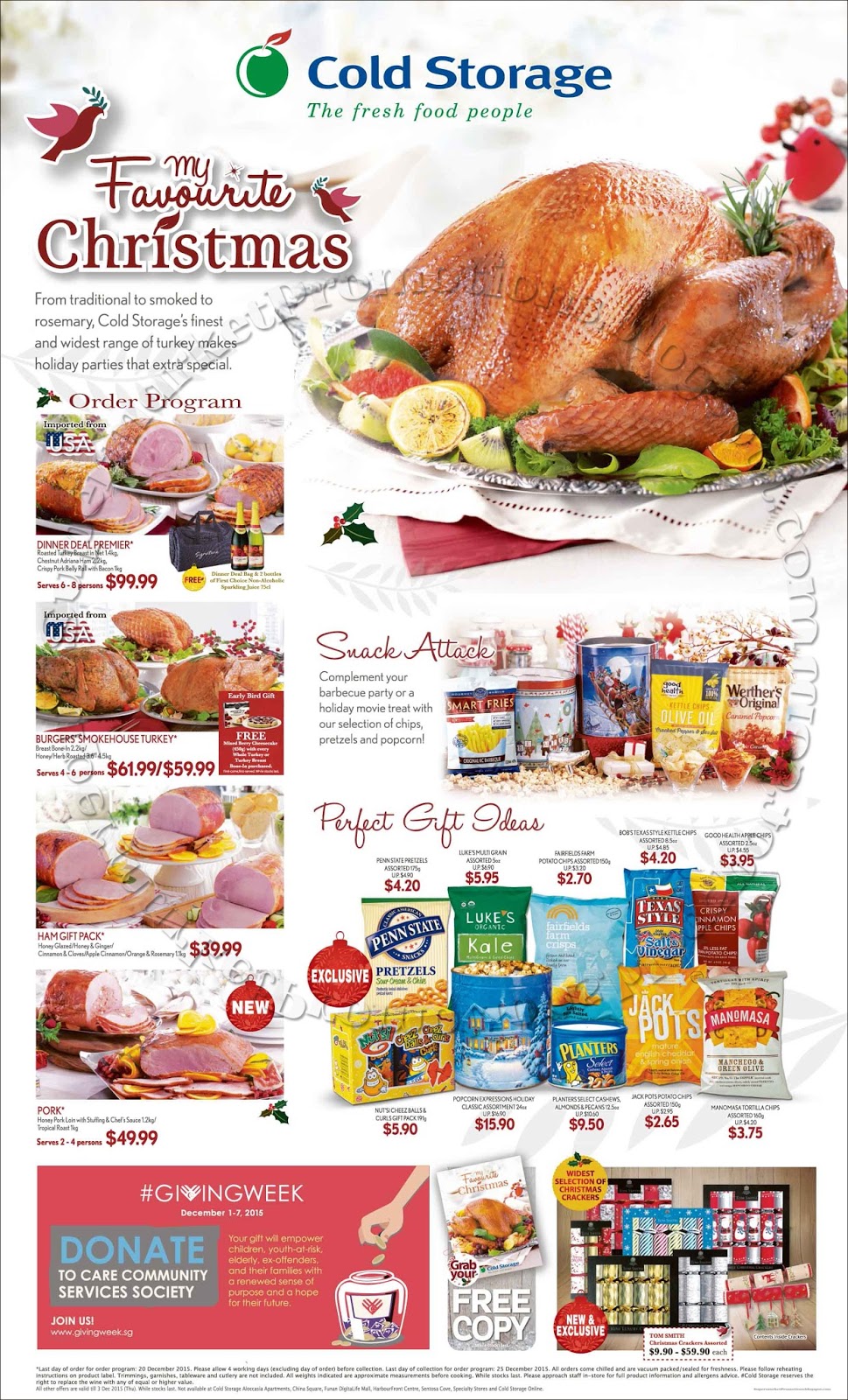 Cold Storage Christmas Order Programme 27 November 20 December 2015
