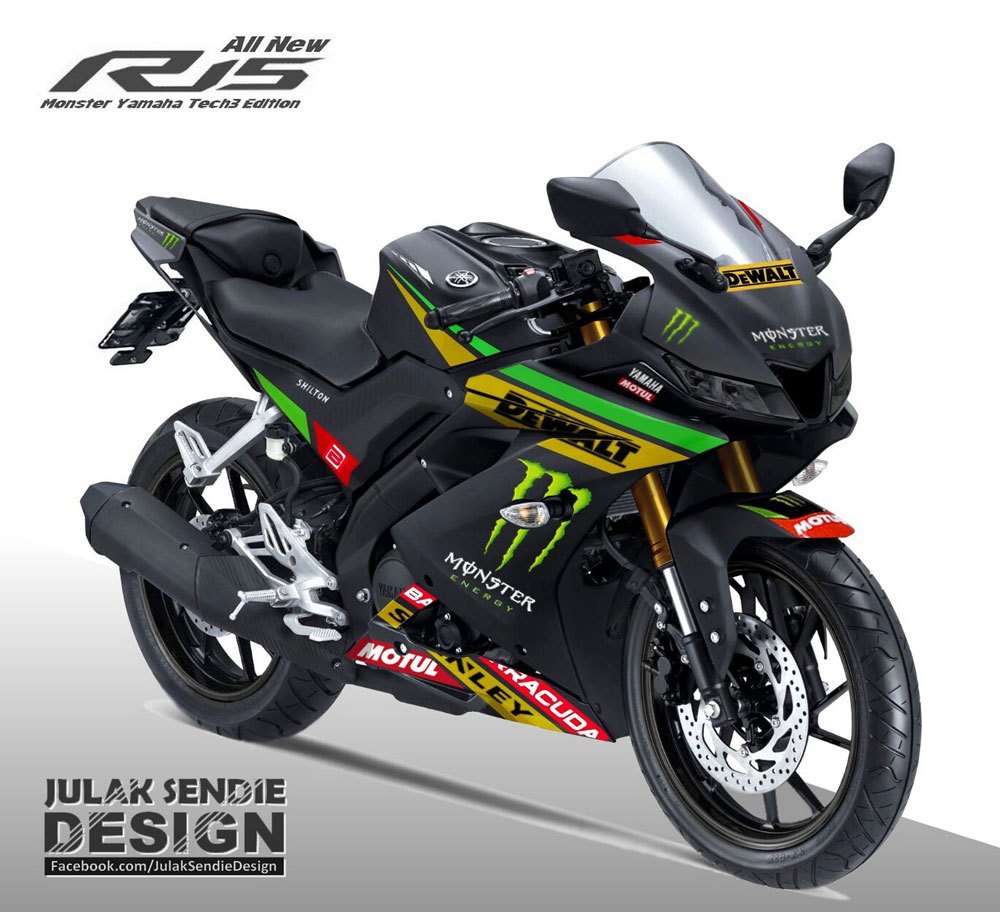 All New Yamaha R15 Striping Monster Energy Bisa Jadi Konsep