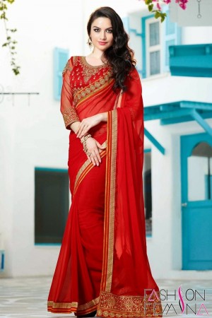 New Embroidery Saree For Party  Wear