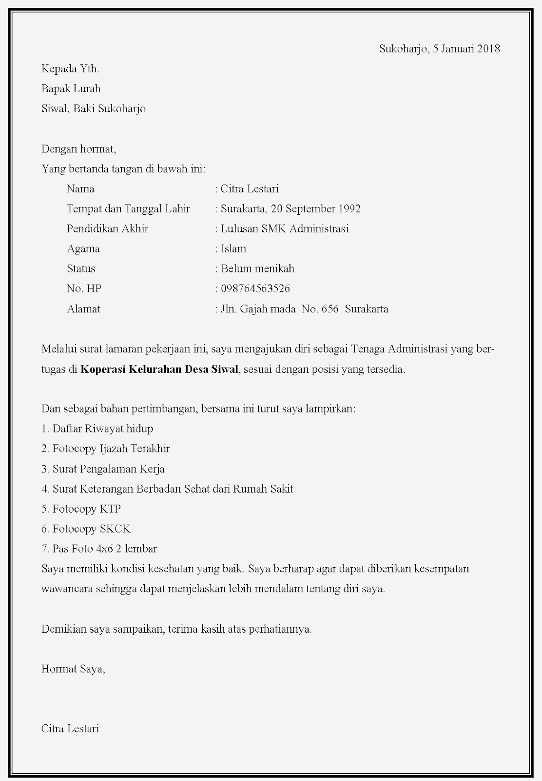 Popular Contoh Surat Lamaran Kerja Di Toko Emas, Terbaru!