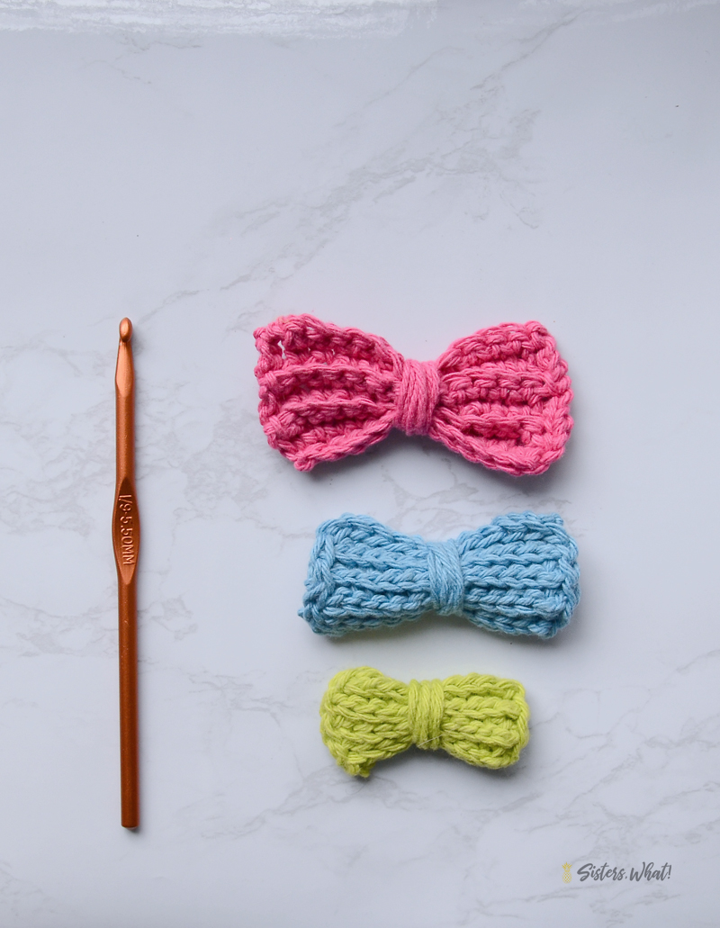 Crocheted Hair Bows Or Bow Tie Tutorial Sisters What