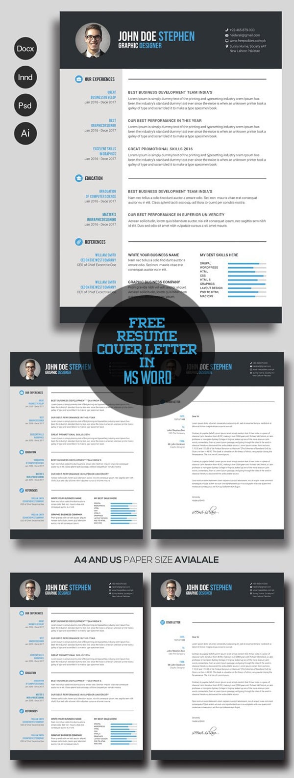 Free Resume & Cover Letter in Ms Word Download Template CV Word 100% Gratis - Free Resume & Cover Letter in Ms Word