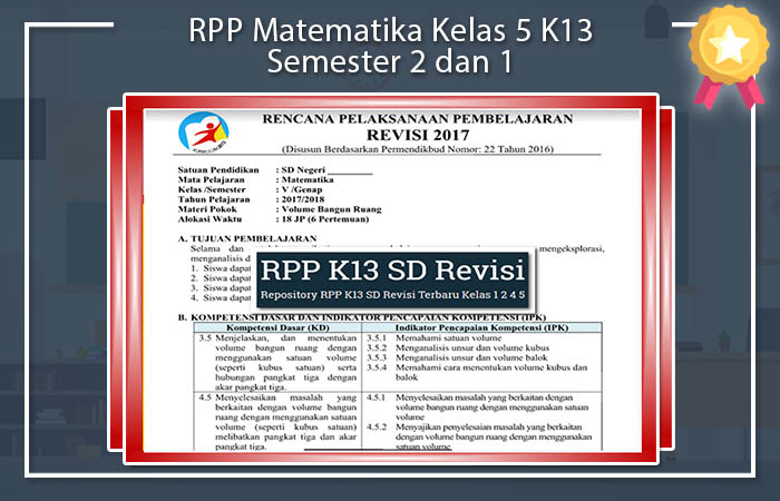 RPP Matematika Kelas 5 K13 Semester 2 dan 1 RPP Matematika Kelas 5