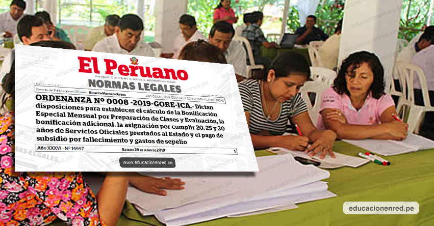 Maestros podrán cobrar deuda social sin sentencia judicial y ordenan a las UGEL de Ica realizar el cálculo respectivo (ORDENANZA Nº 0008-2019-GORE-ICA) Maestros podrán cobrar deuda social sin sentencia judicial y ordenan a las UGEL de Ica realizar el cálculo respectivo (ORDENANZA Nº 0008-2019-GORE-ICA)