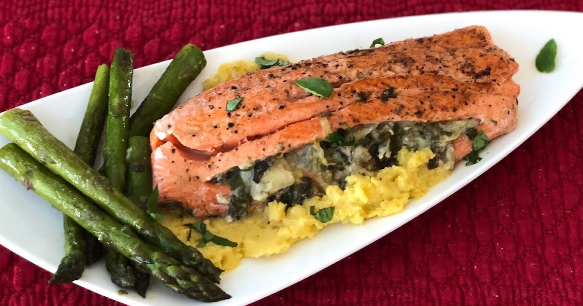 Points In My Life Spinach and Artichoke Stuffed Salmon
