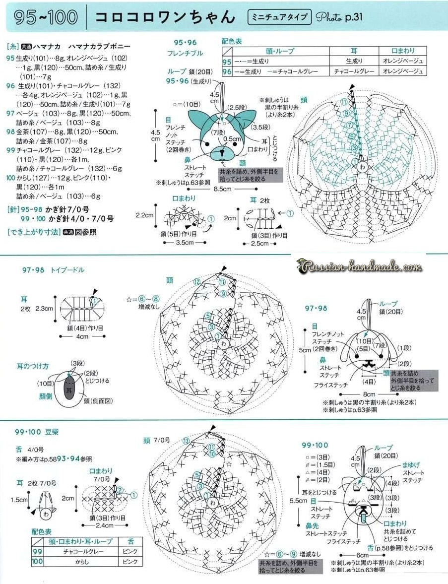 Собачки амигуруми. Схемы вязания крючком миниатюрных игрушек (2)