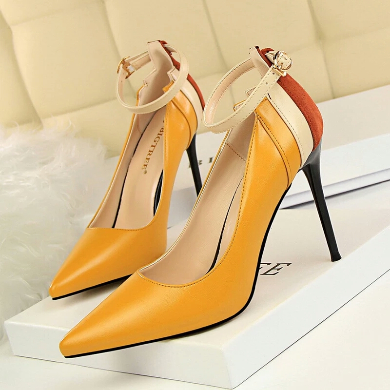 fabric high heel slingback shoes
