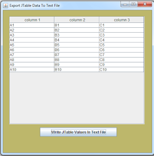 Export JTable Rows Data To Text File
