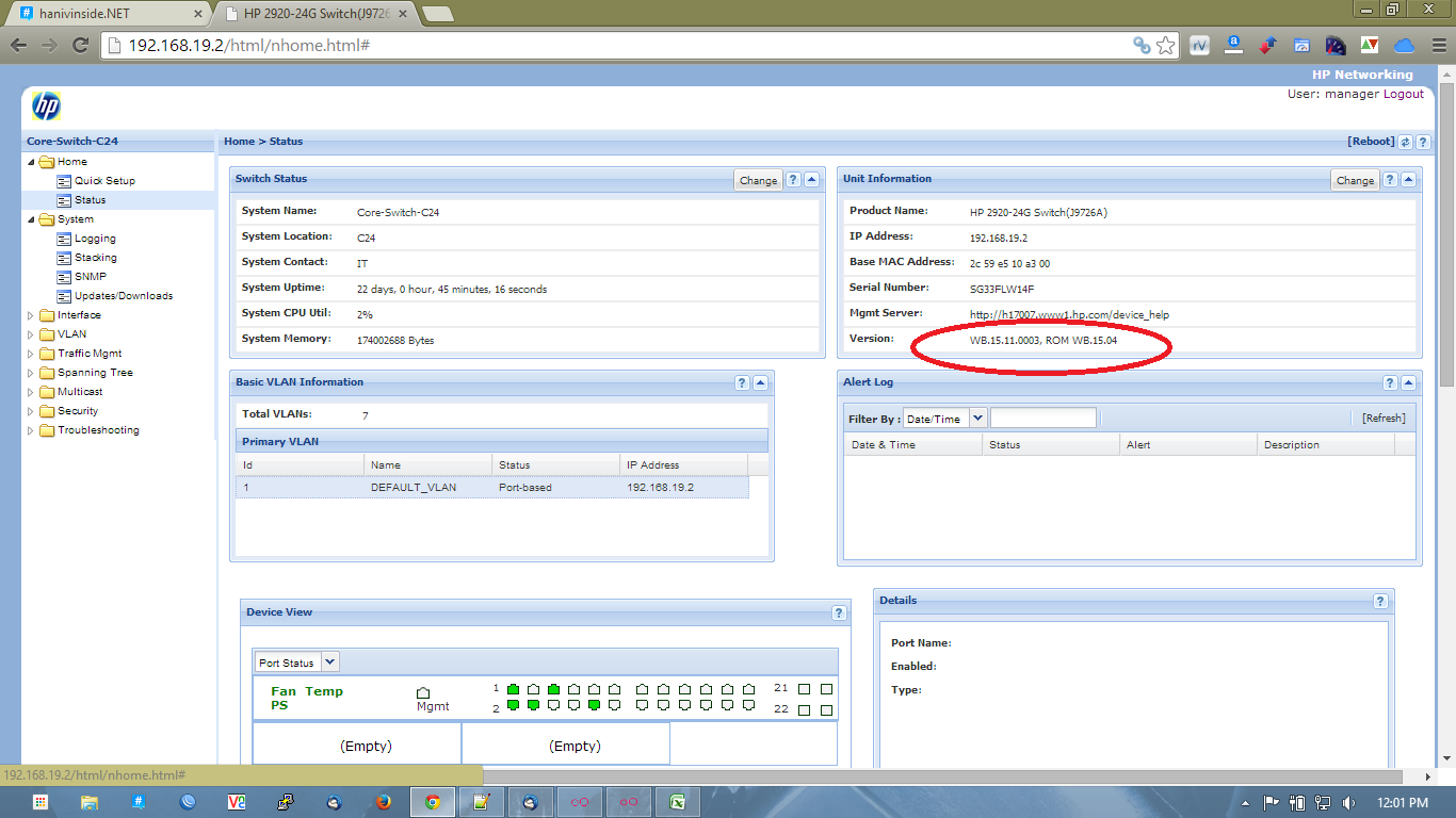Upgrade Firmware HP 2920 24G Switch