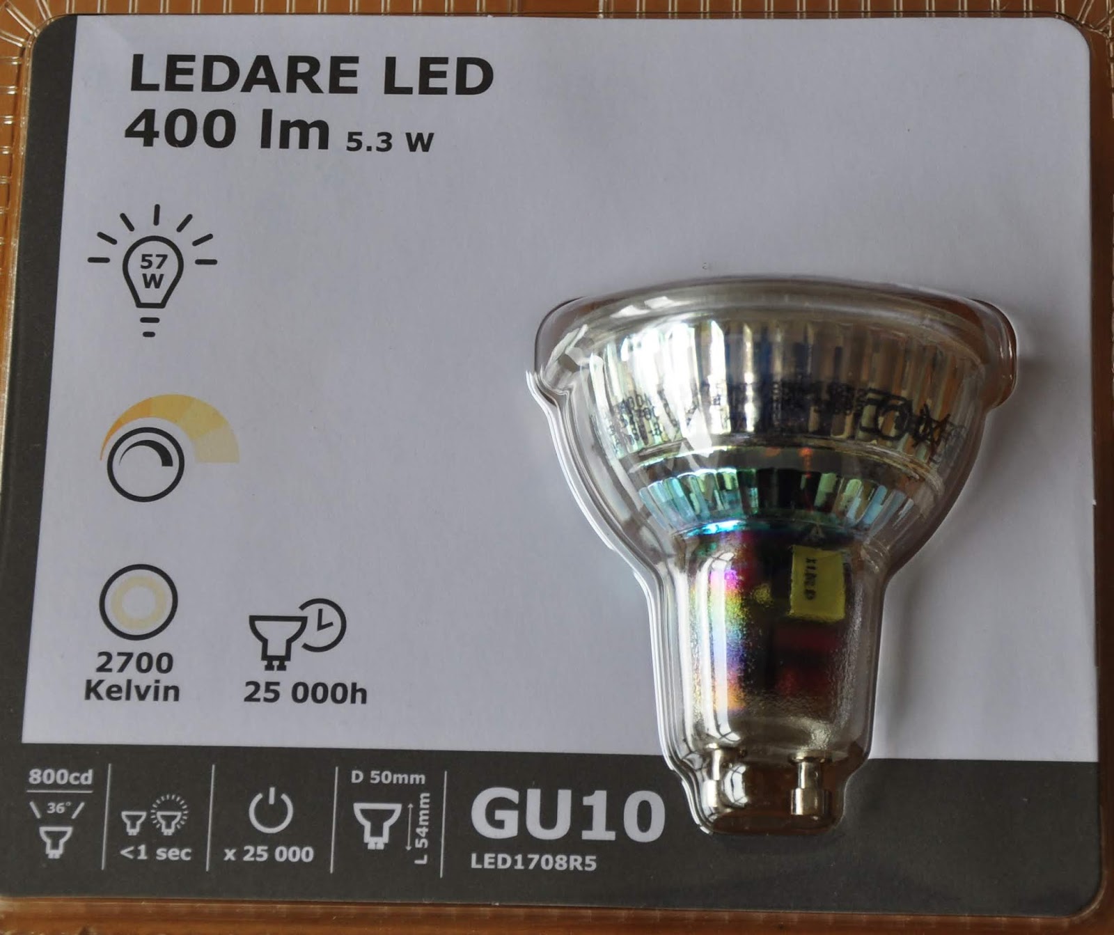 Review Ikea LEDARE LED bulb GU10 400 lumen