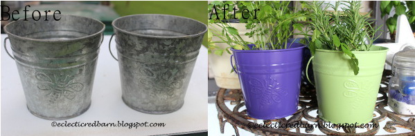 Eclectic Red Barn: Before and After Butterfly Pails