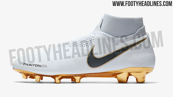 white and gold phantom cleats
