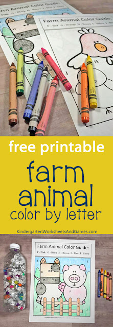 FREE Farm Animal ABCs Search with FREE Color by Letters Activity - this is such a fun activity for preschool, prek, kindergarten to practice alphabet letters and refine motor skills while having fun learning. #alphabet #farm #kindergarten