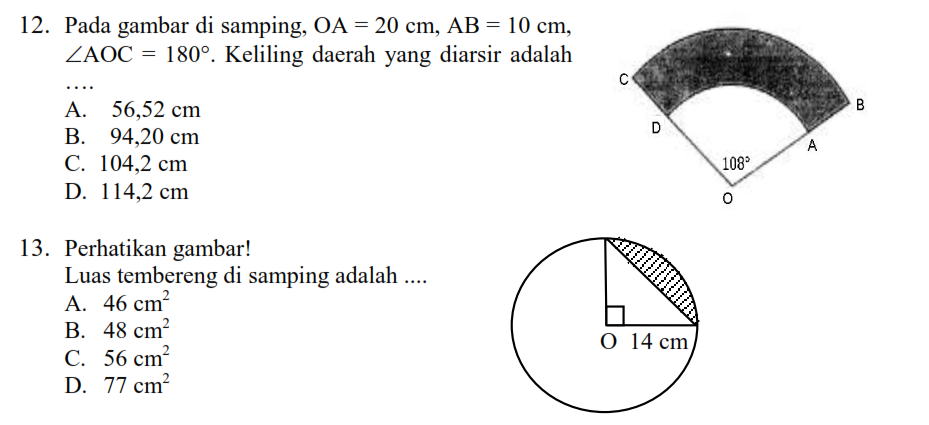 Latihan Soal Lingkaran - MATEMATIKA