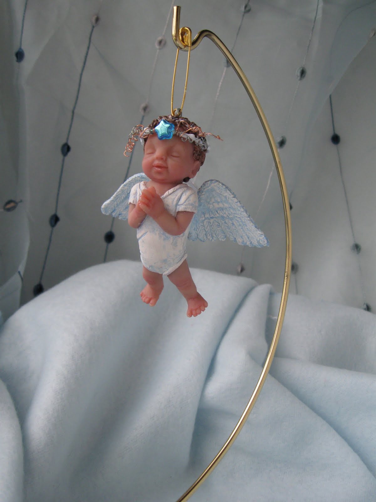 One of a Kind Art by Catherine New Angel Baby Ornament Christmas OOAK