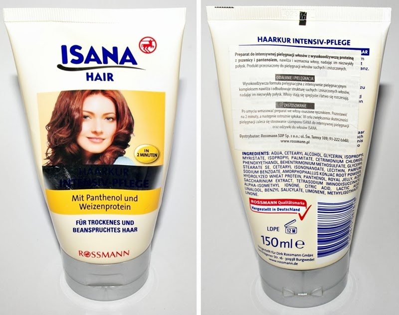 Isana, Hair, intensywna odżywka do włosów, z proteiną z pszenicy i pantenolem