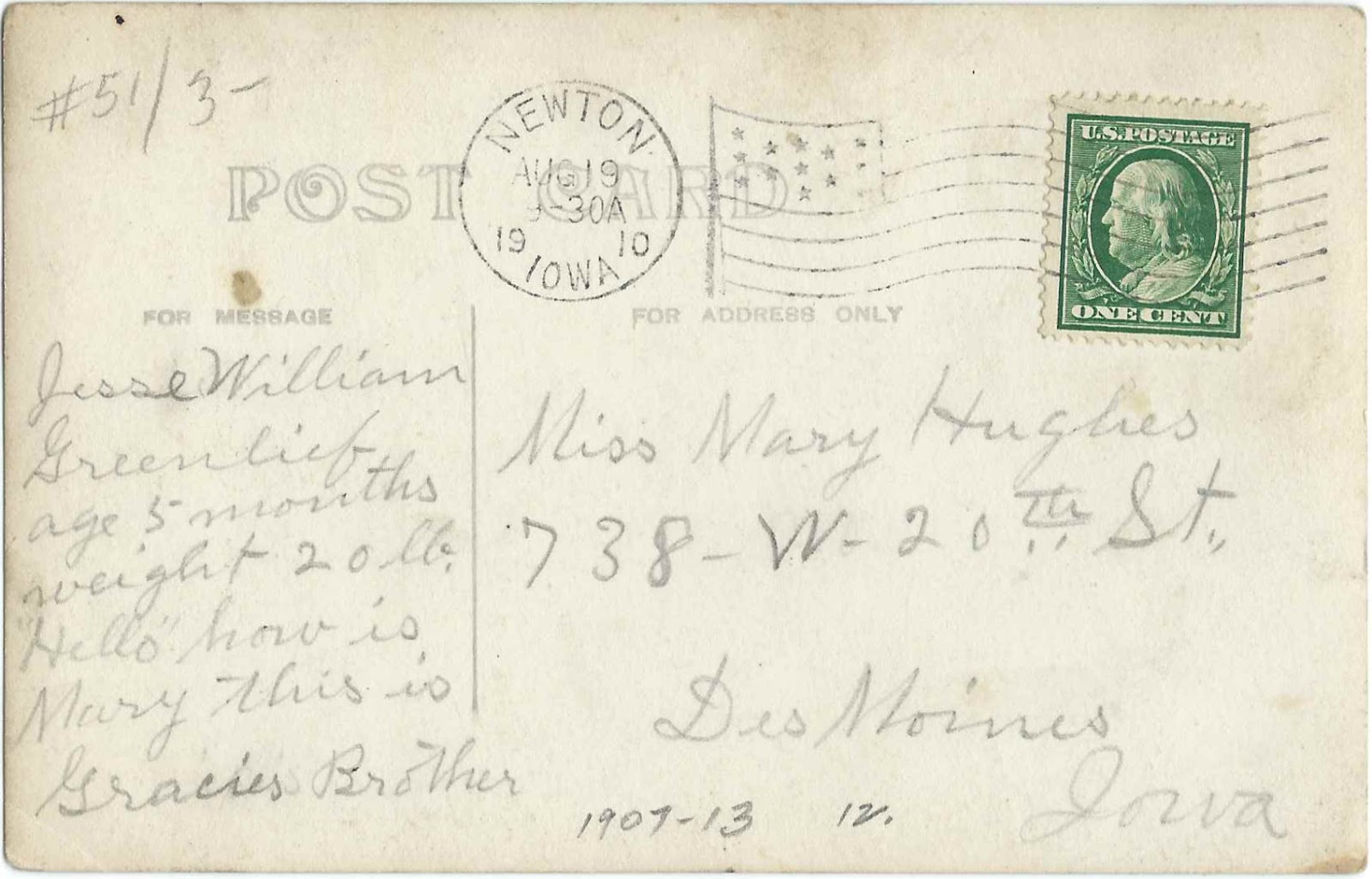 Heirlooms Reunited 1910 Real Photo Postcard of 5 Month Old Jesse