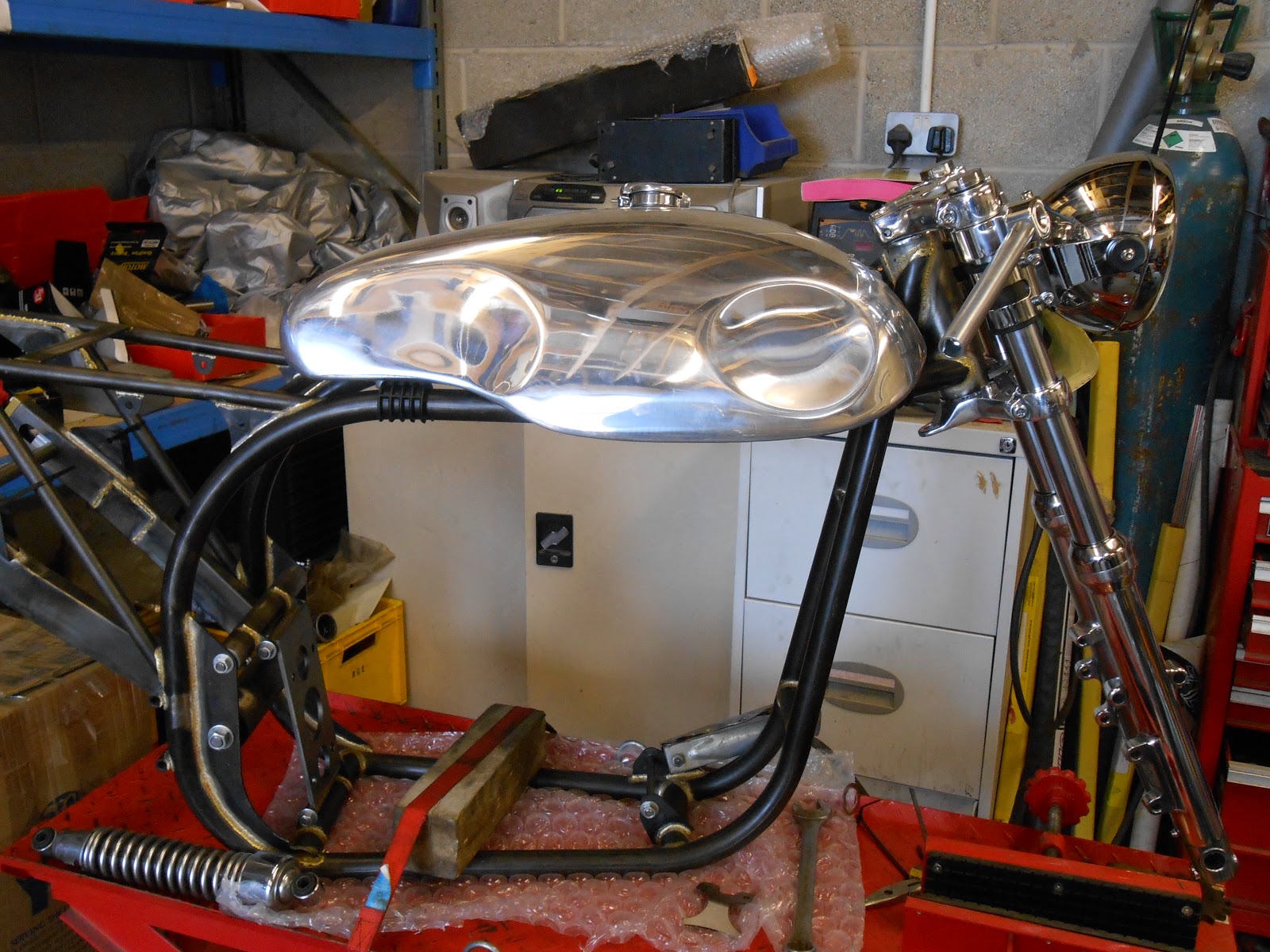 down and out cafe racers new sportster cafe racer .forks in and ready