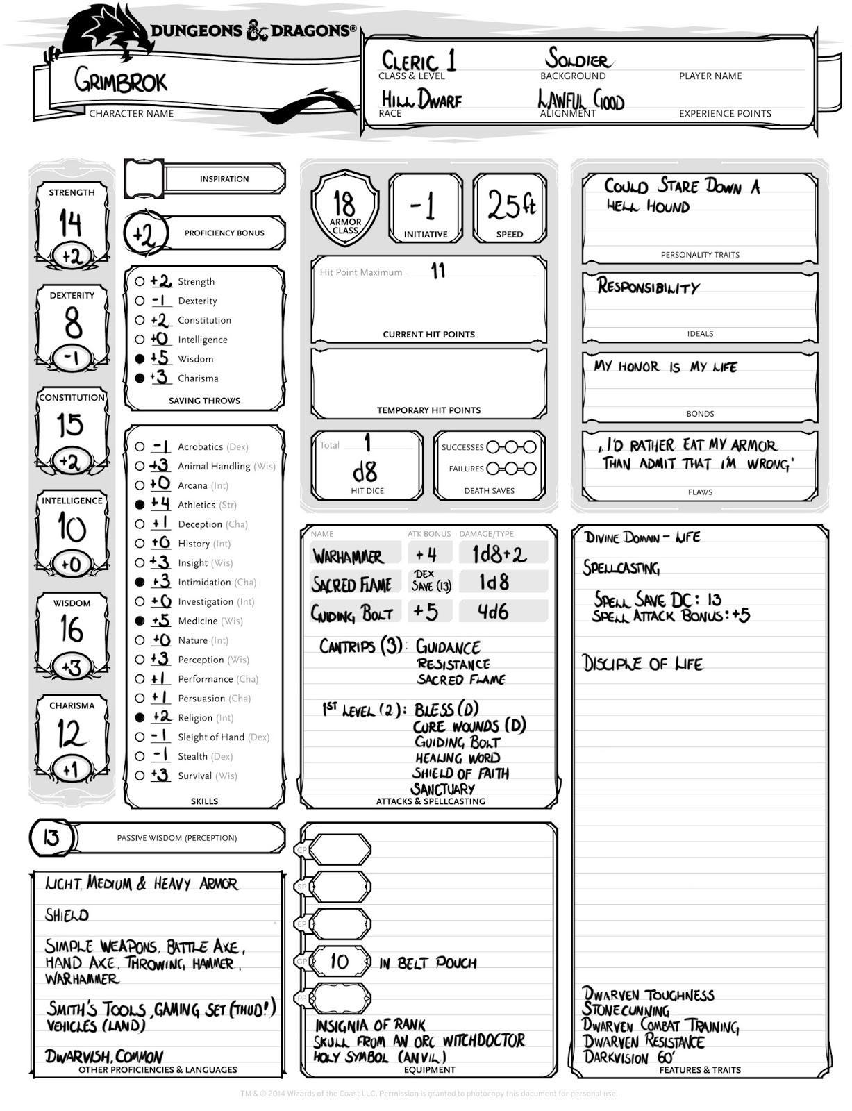 DnD Basic Rules Grimbok Dwarf Cleric dnd-basic-rules-grimbok-dwarf-cleric