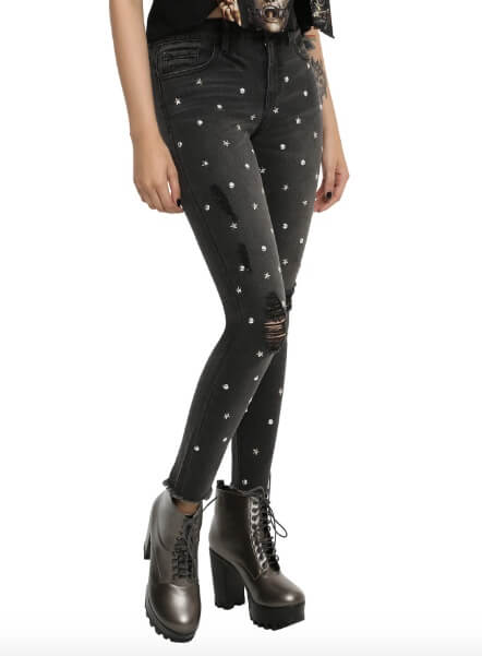 Hot Topic Almost Famous black studded skinny jeans