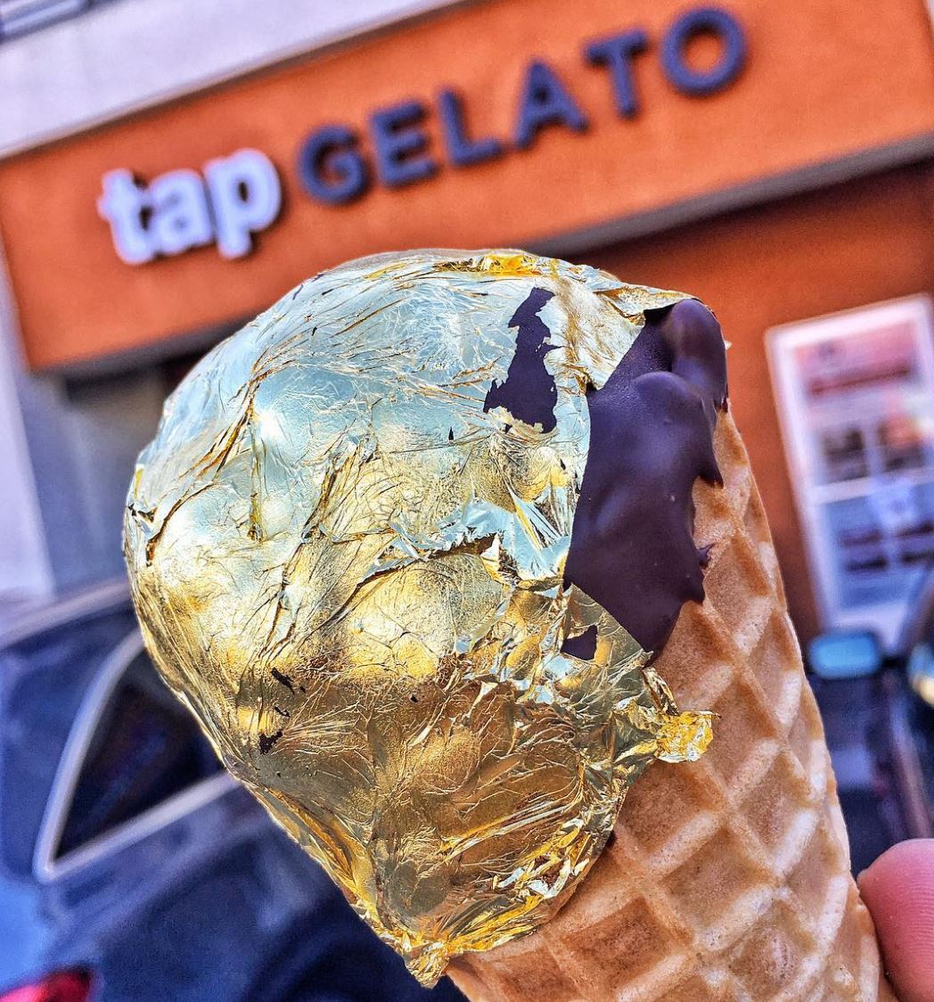 Forget The Sprinkles, Now You Can Order Ice Cream With A 24K Gold Leaf @ TAP Gelato (Grand Opening Dec. 22)