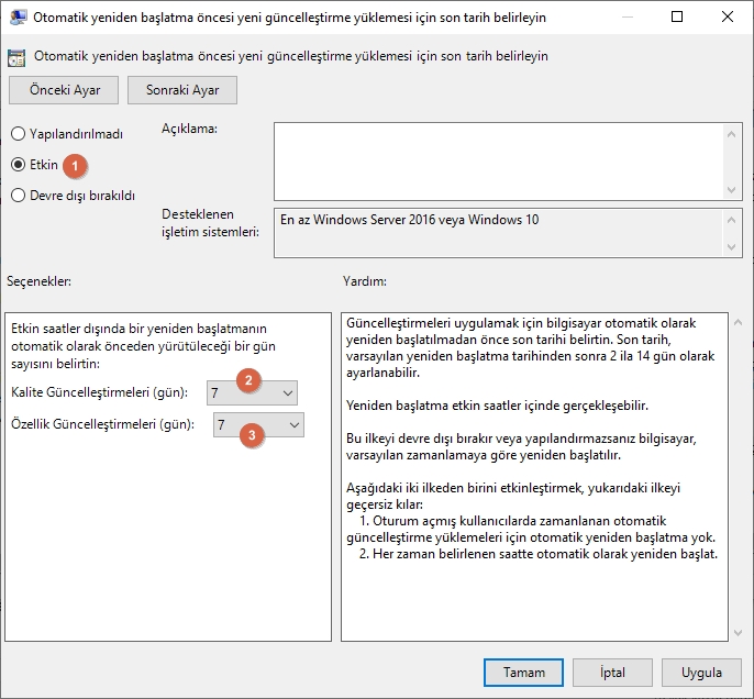 Windows 10'da Güncelleştirmeleri yüklemek için otomatik yeniden başlama son tarihi nasıl değiştirilir 3 Image%2B2