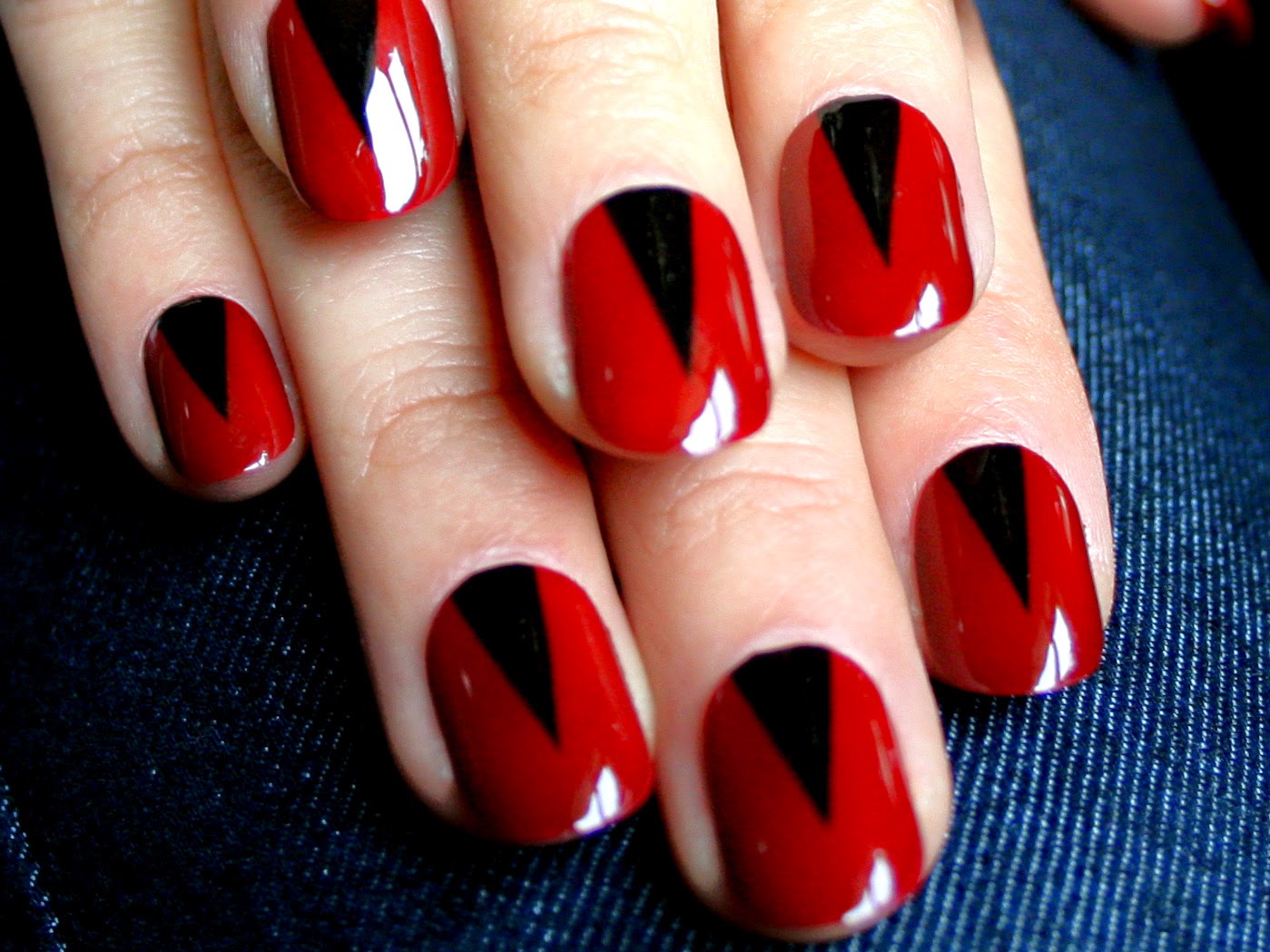 nail art design with red polish