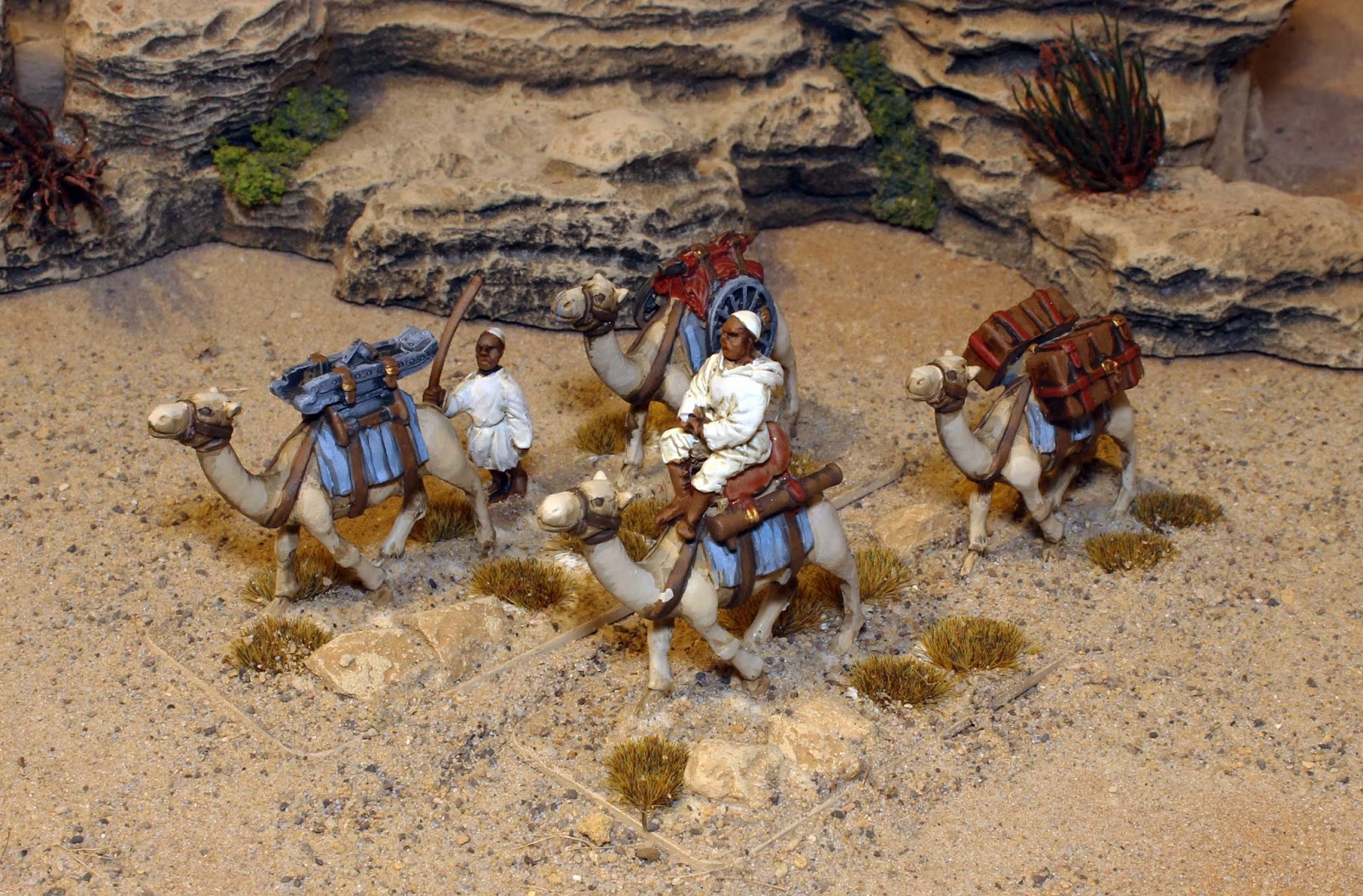 One man and his brushes. Sudan Baggage camels from Santa