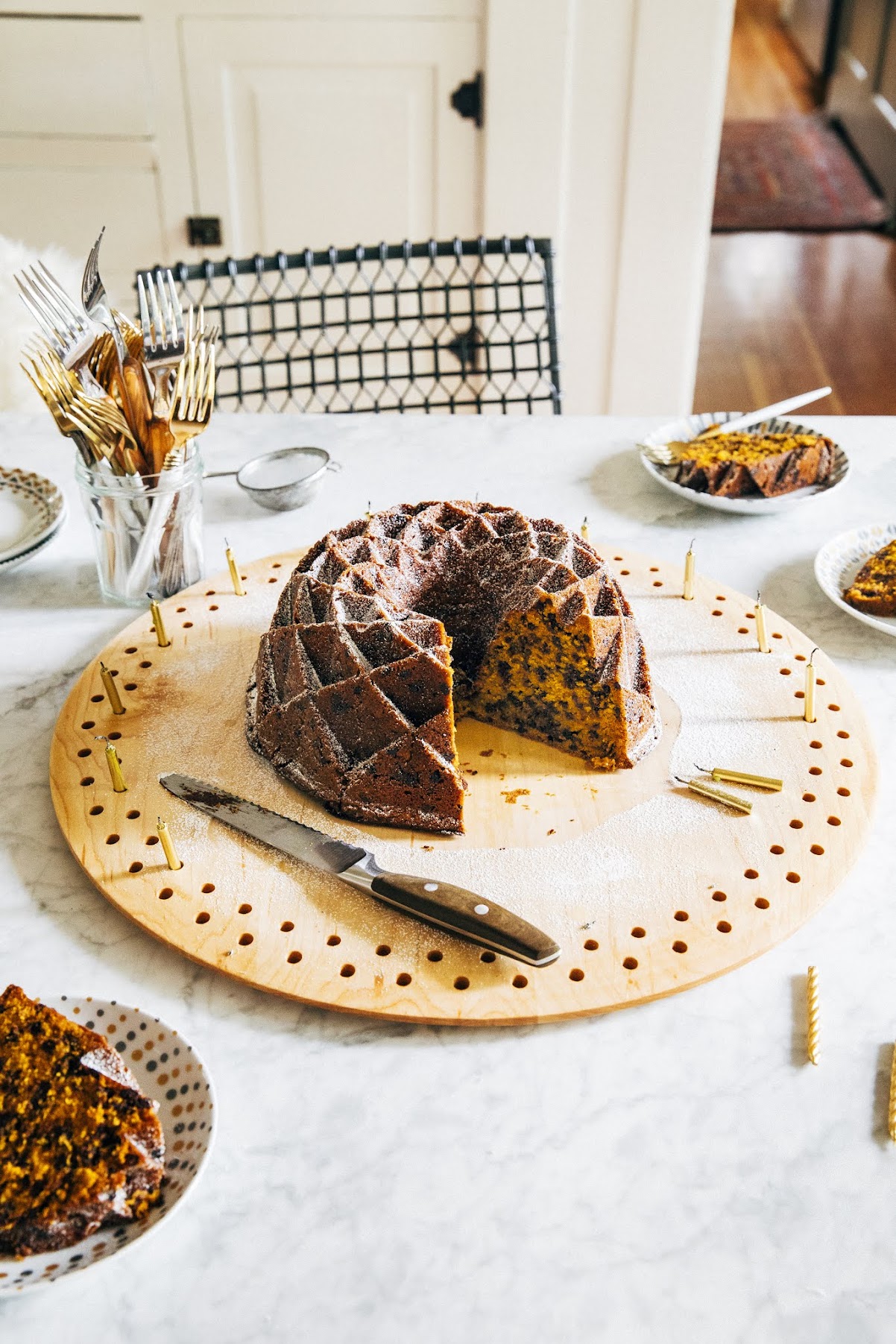 pumpkin tonka bundt cake