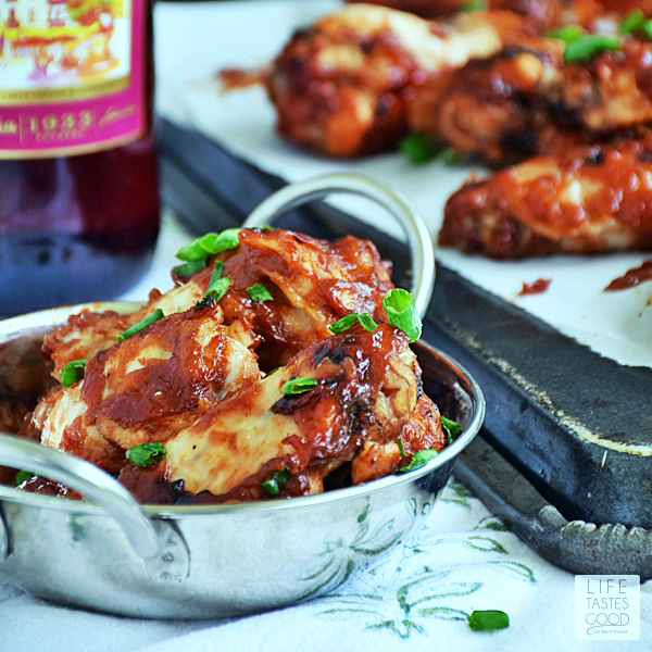 Grilled Peach Barbecue Chicken Wings