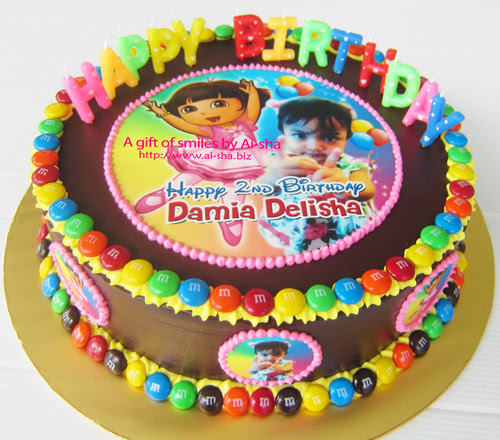 Birthday Cake with Edible Image Dora