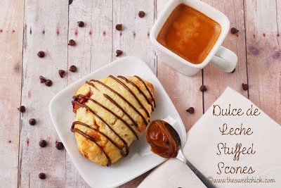 Dulce de Leche Stuffed Scones - The Sweet Chick