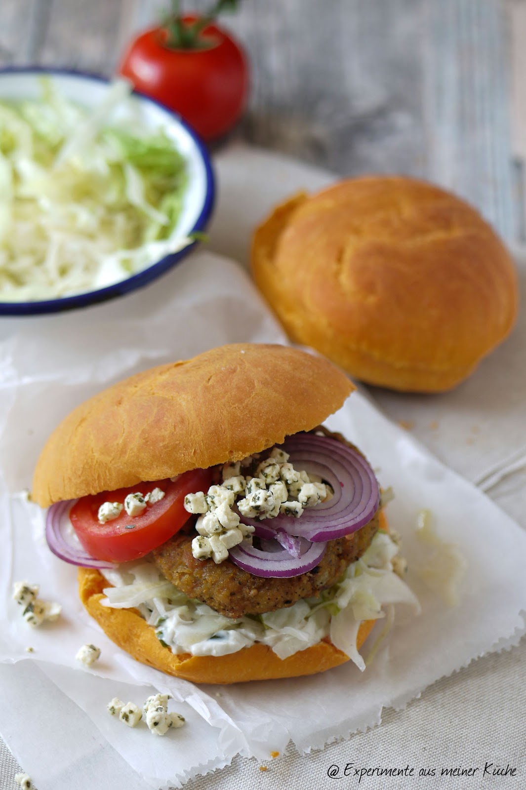 Experimente aus meiner Küche: Veggie-Burger nach griechischer Art mit ...